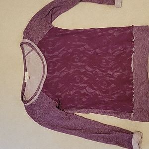 Women's lace overlay size medium plum colored top